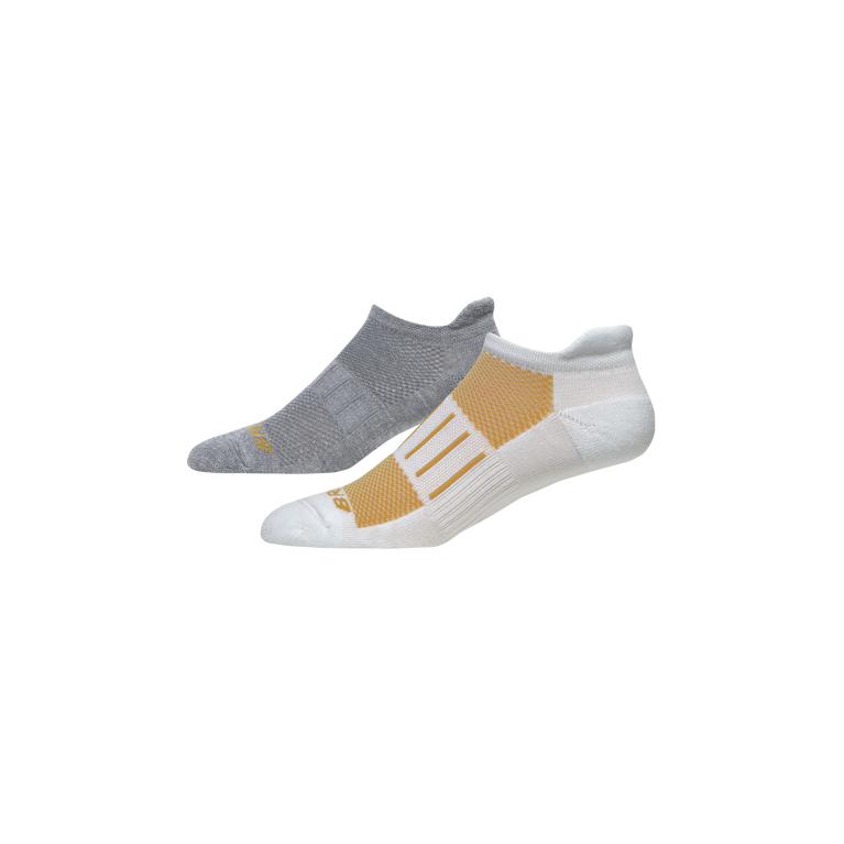 Brooks GHOST MIDWEIGHT 2-PACK Running Socks Mens Sale - White/Golden Hour & Oxford Golden Hour (HXO0
